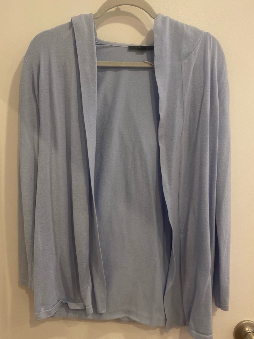 Cyrus Light Blue Open-Front Hooded Cardigan